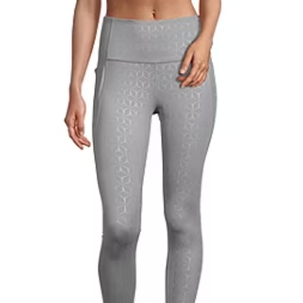 Xersion Womens Size XS High Rise Ankle Leggings Gray Side Pockets Comfortable - Picture 2 of 10